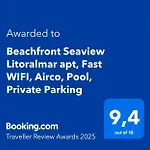 Beachfront Seaview Litoralmar Apt, Fast Wifi, Airco, Pool, Private Parking