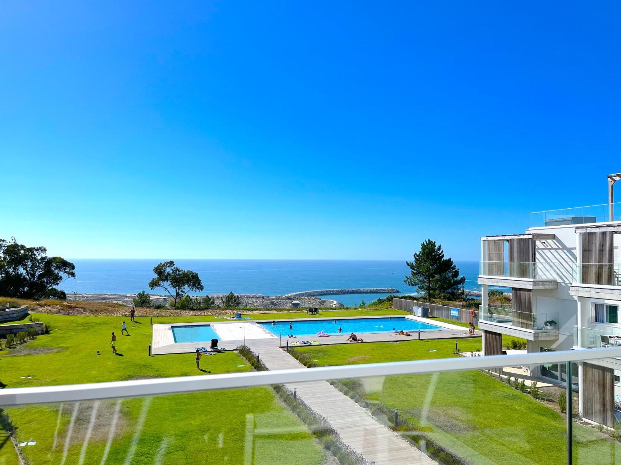 Apartment Mar A Vista - With Pool, Gym And Sea Views Nazare